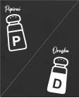 Prijuostės druska ir pipirai